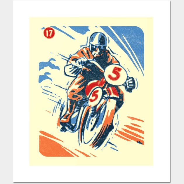 Racing Motorcycle / Cafe Racer / 1950s Retro Style Wall Art by RCDBerlin